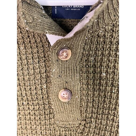 NWT Lucky Brand Nep 1/4 Mock Neck Rib Knit Sweater Olive Night Men's Size Large - Picture 5 of 14